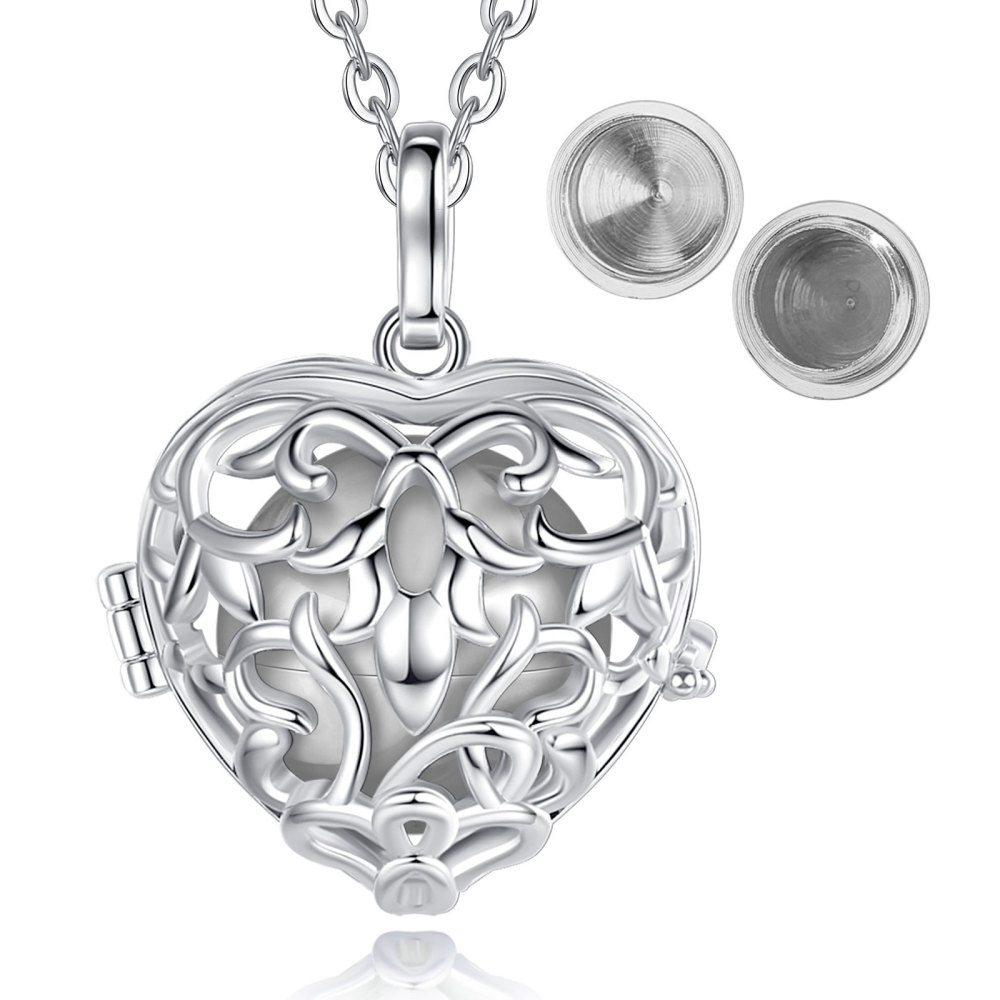Heart Bee Urn Cage Necklace