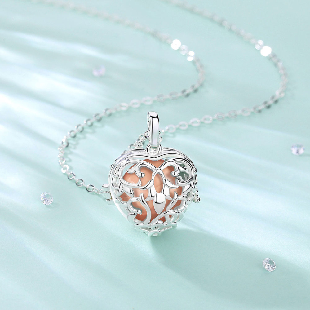 Heart Bee Urn Cage Necklace