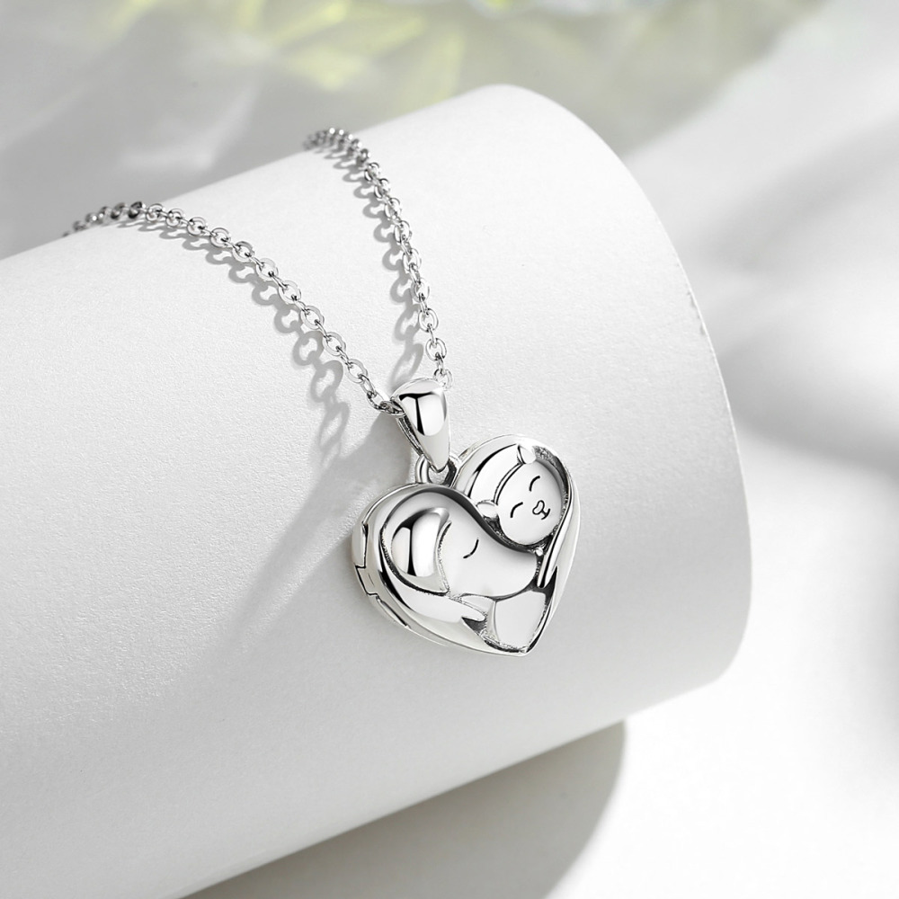Cat and Dog Design Heart-Shaped Photo Locket Pendant