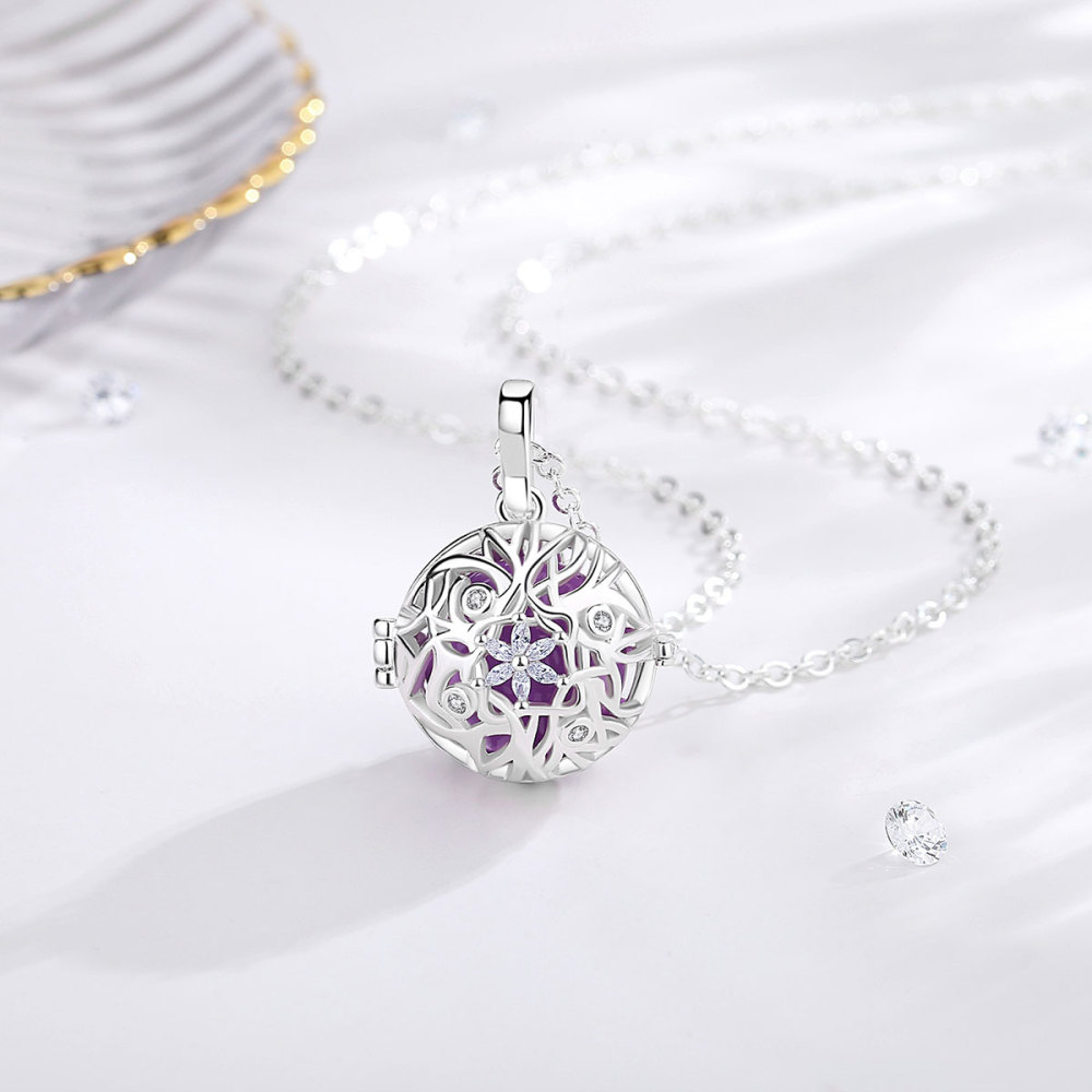 Christmas Snowflake Cubic Zirconia Chime Balls Bola Pendant
