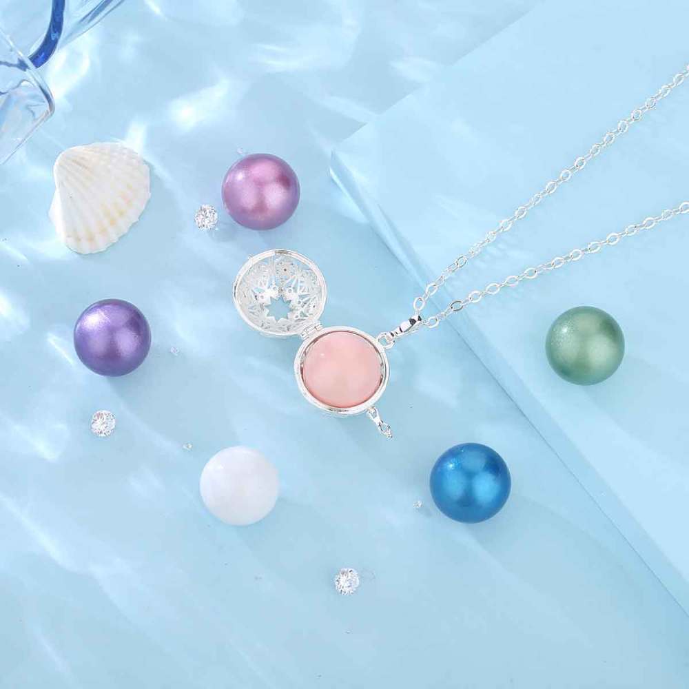 Vintage Flower Cubic Zirconia Chime Balls Cage Pendant