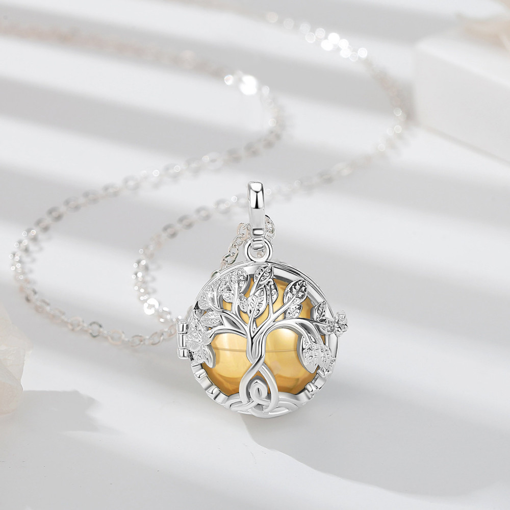Urn Cage Pendant with Tree of Life Design