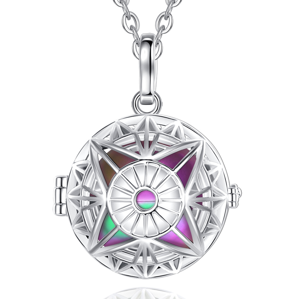 Silver-Plated Vintage Memorial Ball Pendant for Ashes