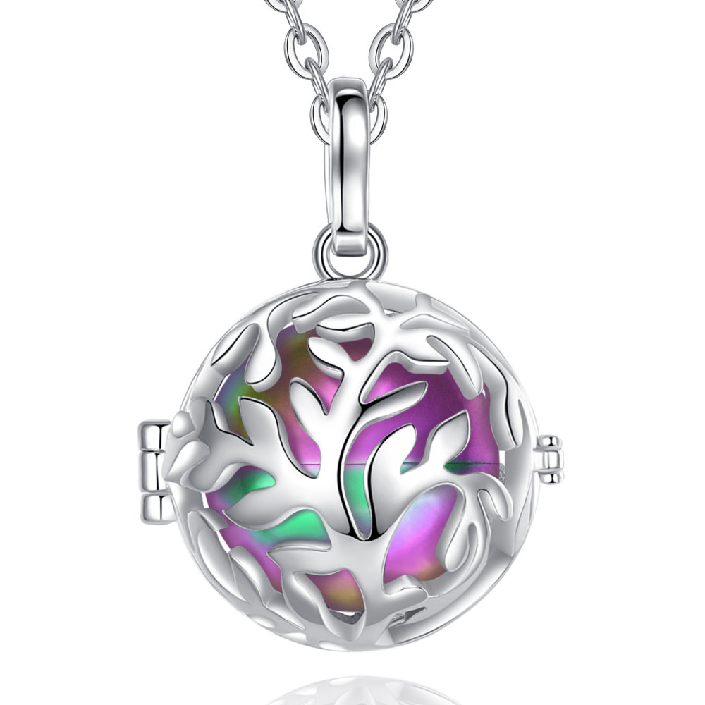 Tree Memorial Stainless Steel Urn Ball Pendant