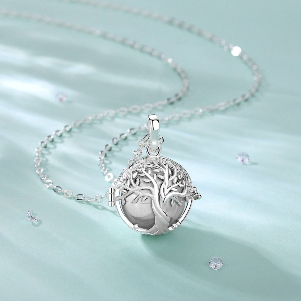 Tree Memorial Stainless Steel Urn Ball Pendant