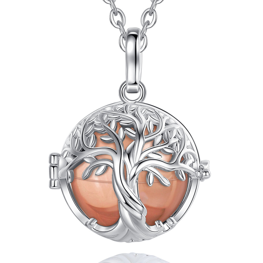Tree Memorial Stainless Steel Urn Ball Pendant