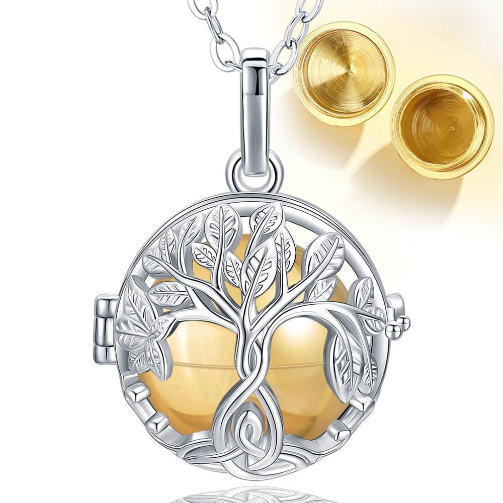 Urn Cage Pendant with Tree of Life Design