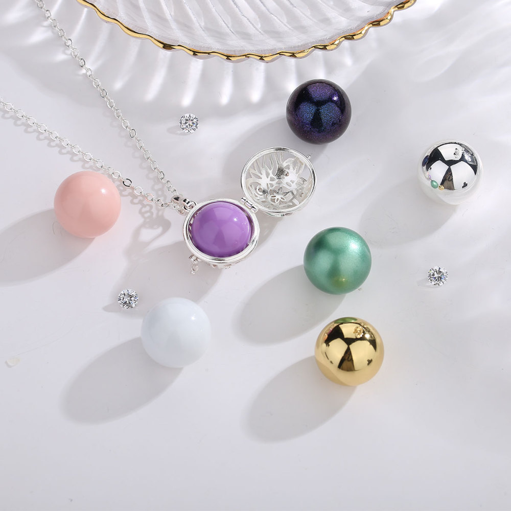 Christmas Snowflake Cubic Zirconia Chime Balls Bola Pendant