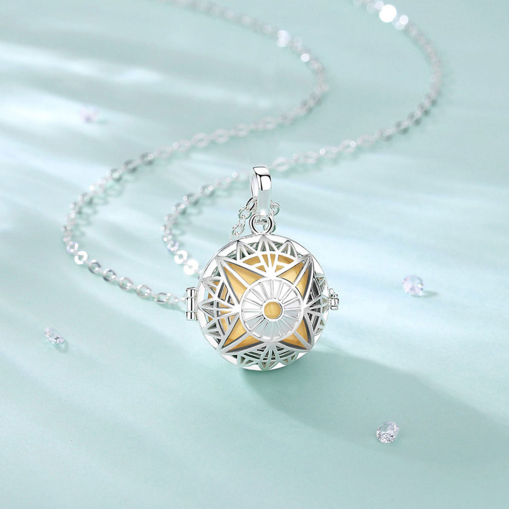 Silver-Plated Vintage Memorial Ball Pendant for Ashes
