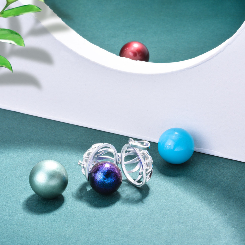 Cubic Zirconia Sun Chime Balls Cage Pendant