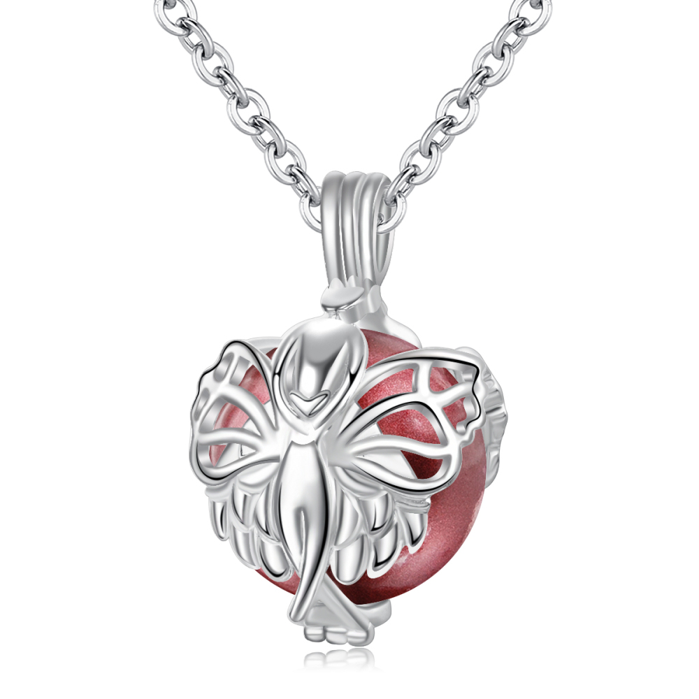 Butterfly Angel Chime Wish Ball Necklace Unique Gift for Mothers
