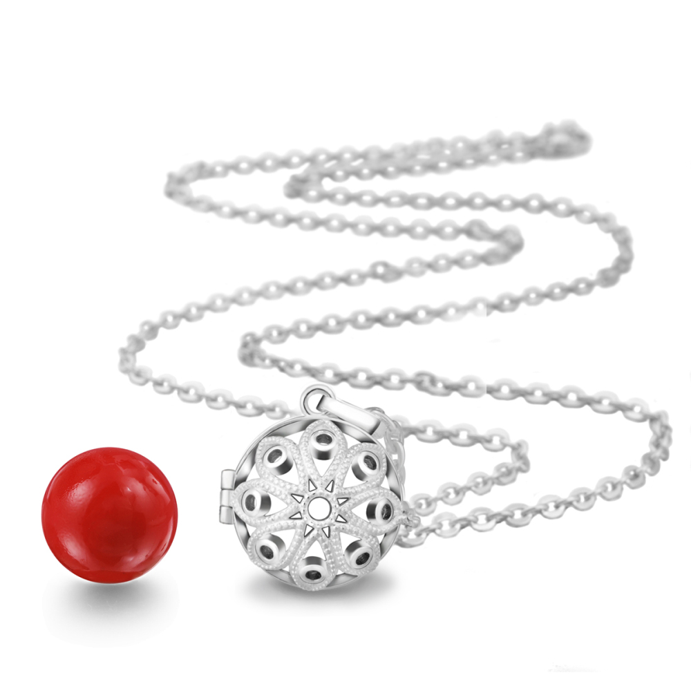 Vintage Floral Chime Ball Cage Wind Chime Necklace