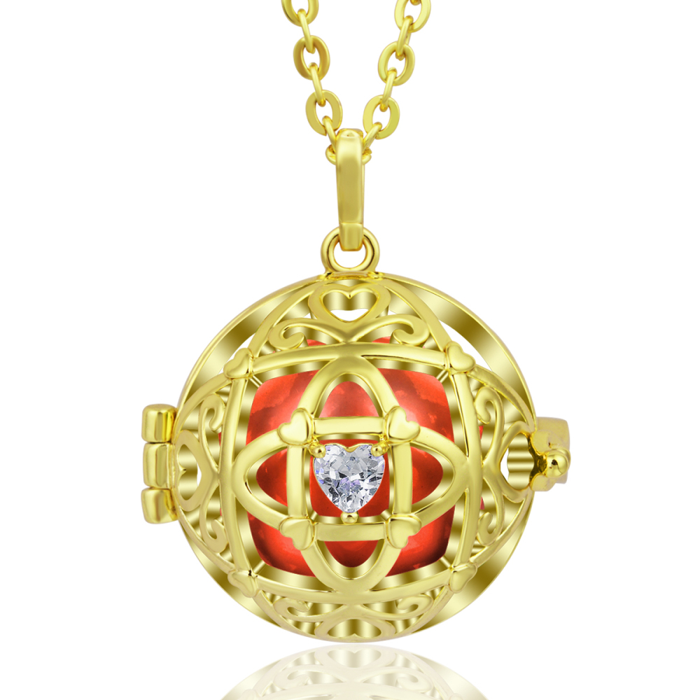 Gold-Plated Copper Celtic Knot Cage Pendant