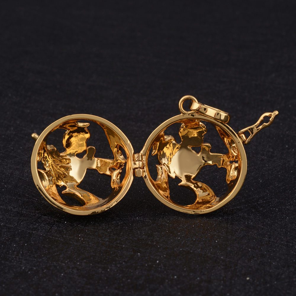 Gold-Plated Copper Angel Chime Ball Pregnancy Gift Necklace