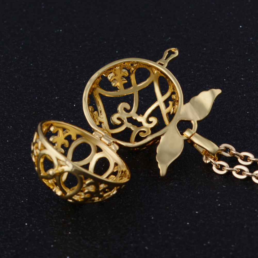 Gold-Plated Copper Angel Wing Relaxing Chime Pendant