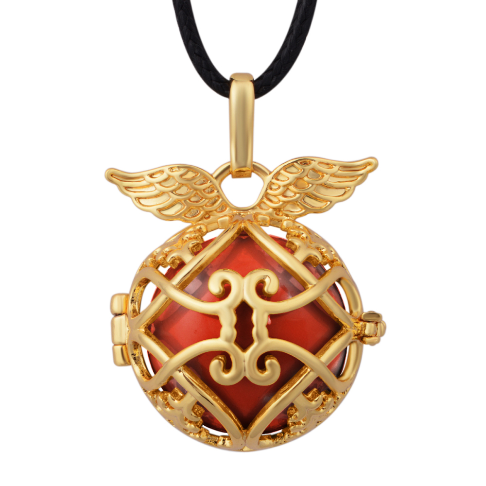Gold-Plated Copper Angel Wing Relaxing Chime Pendant