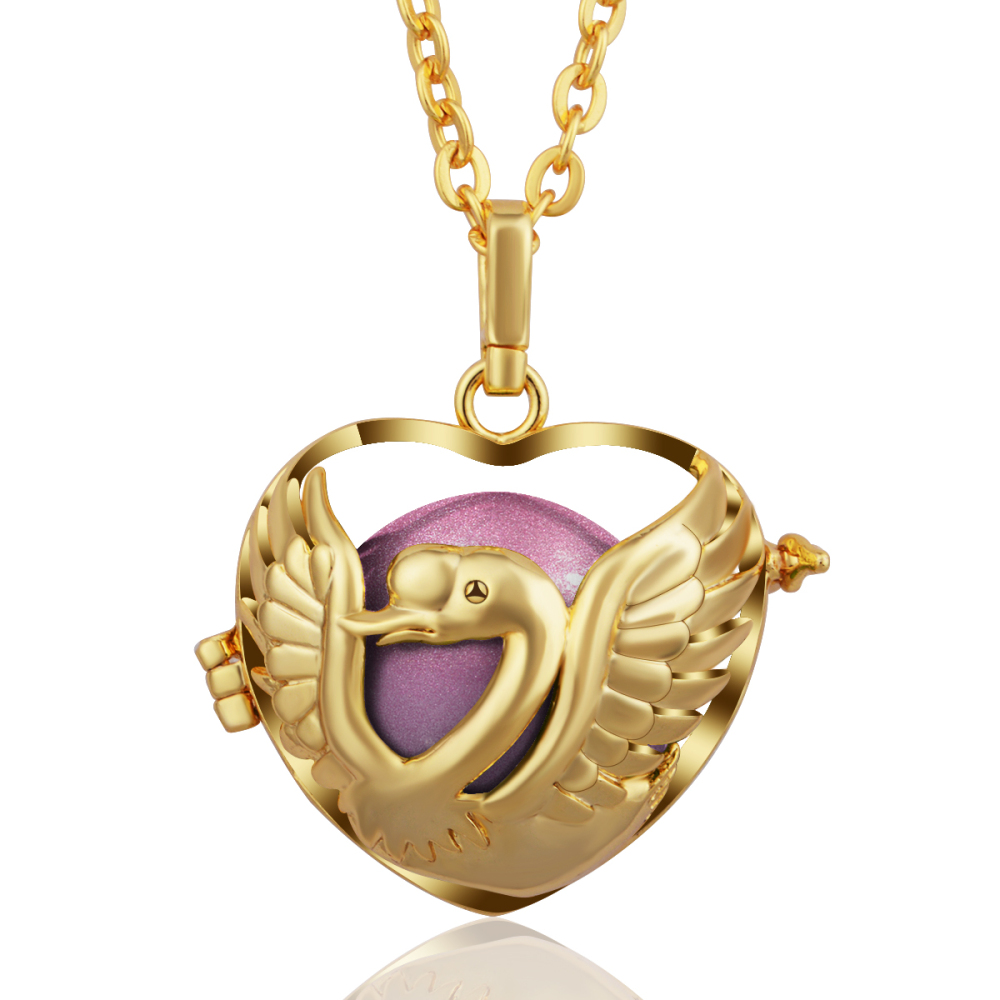 Gold-Plated Copper Swan Design Angel Caller Pregnancy Pendant