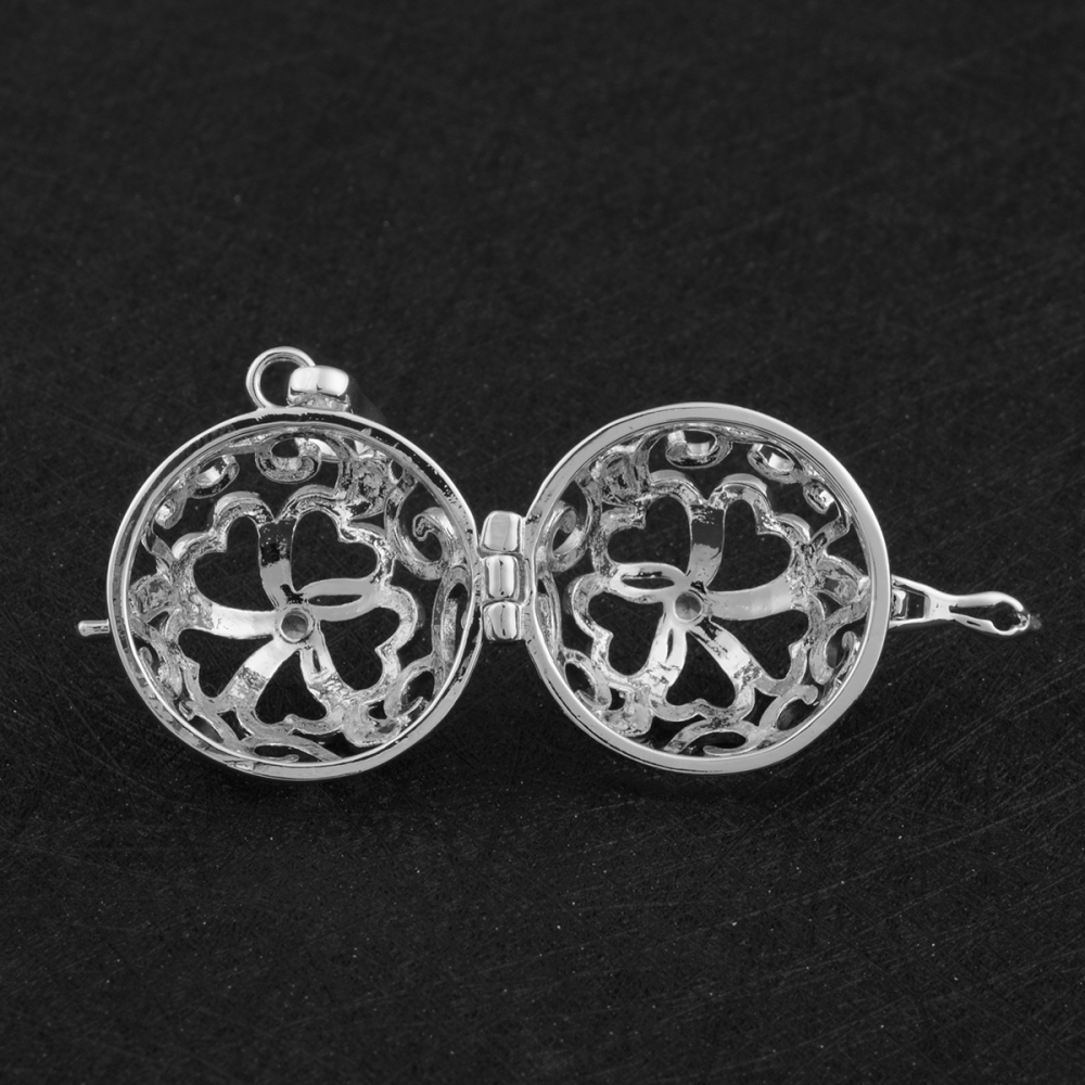 Heart Flower Design Chime Ball Jewelry Cage Pendant