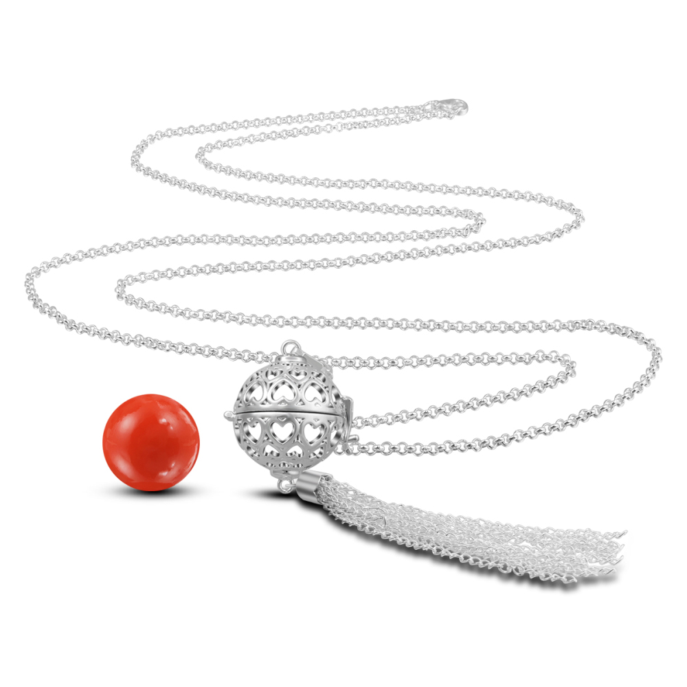 Heart Tassel Design Stress Relief Chime Necklace