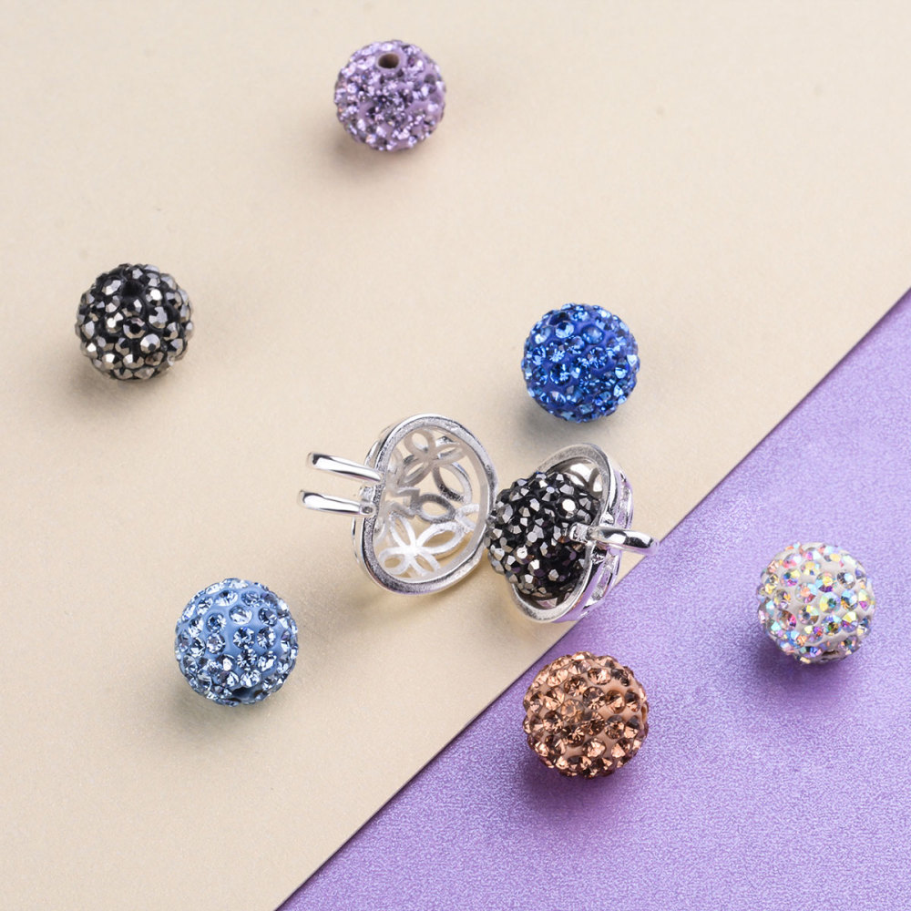 Diamond Balls Heart & Lock Cage Necklace
