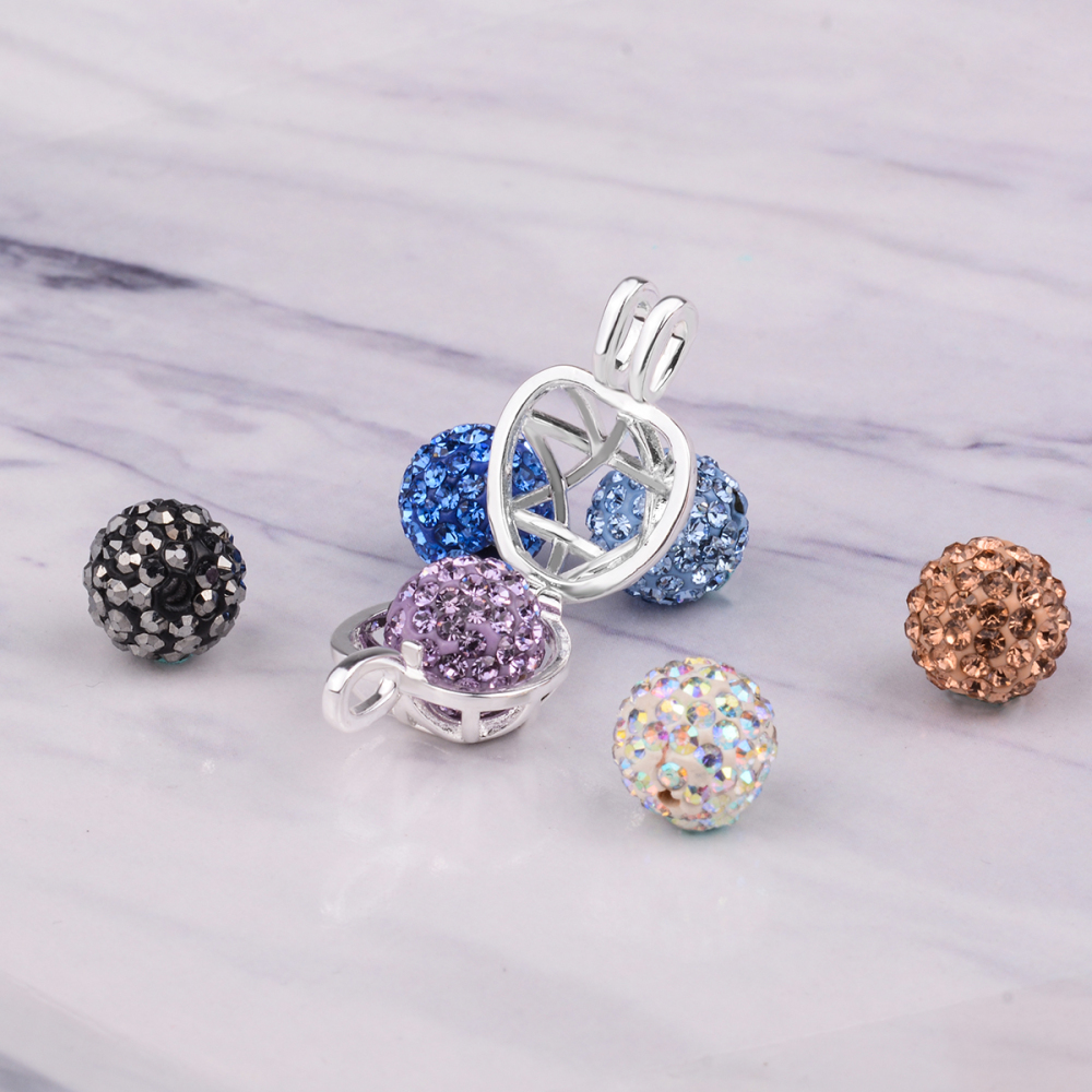Star of David Colored Diamond Balls Cage Pendant