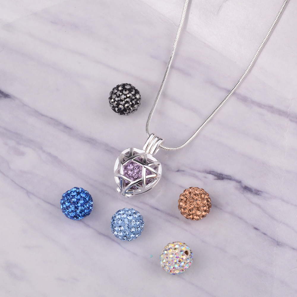 Star of David Colored Diamond Balls Cage Pendant