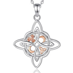 Spiritual Jewelry 925 Sterling Silver Wicca Knot Pendant Necklace