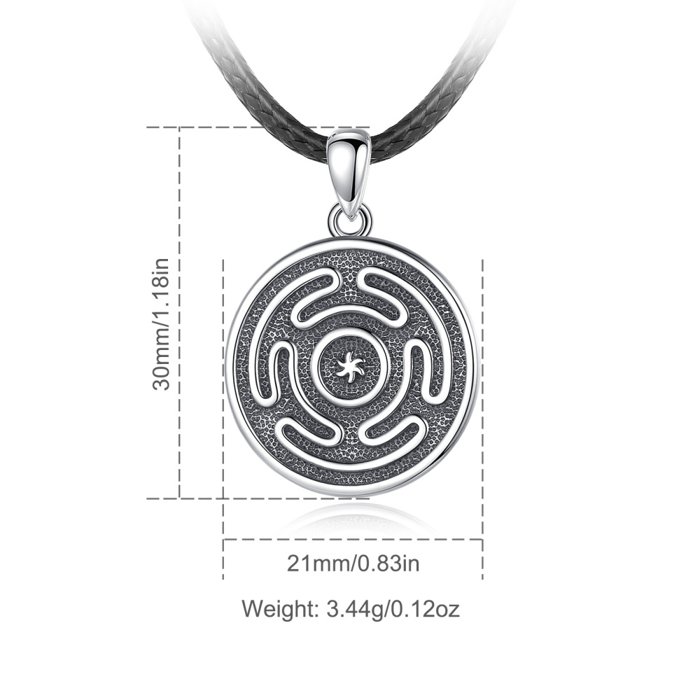 925 Sterling Silver Hecate's Wheel Pendant Necklace