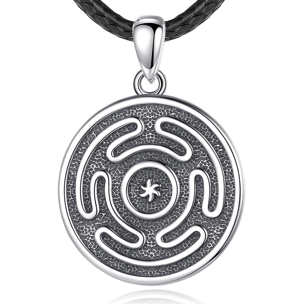 925 Sterling Silver Hecate's Wheel Pendant Necklace