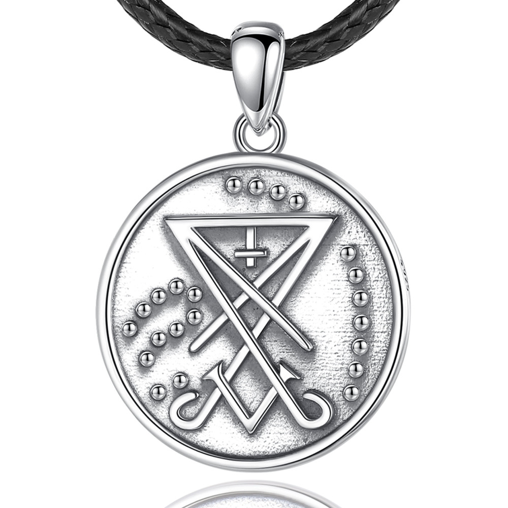 925 Sterling Silver Sigil Pendant Necklace with Vintage Design