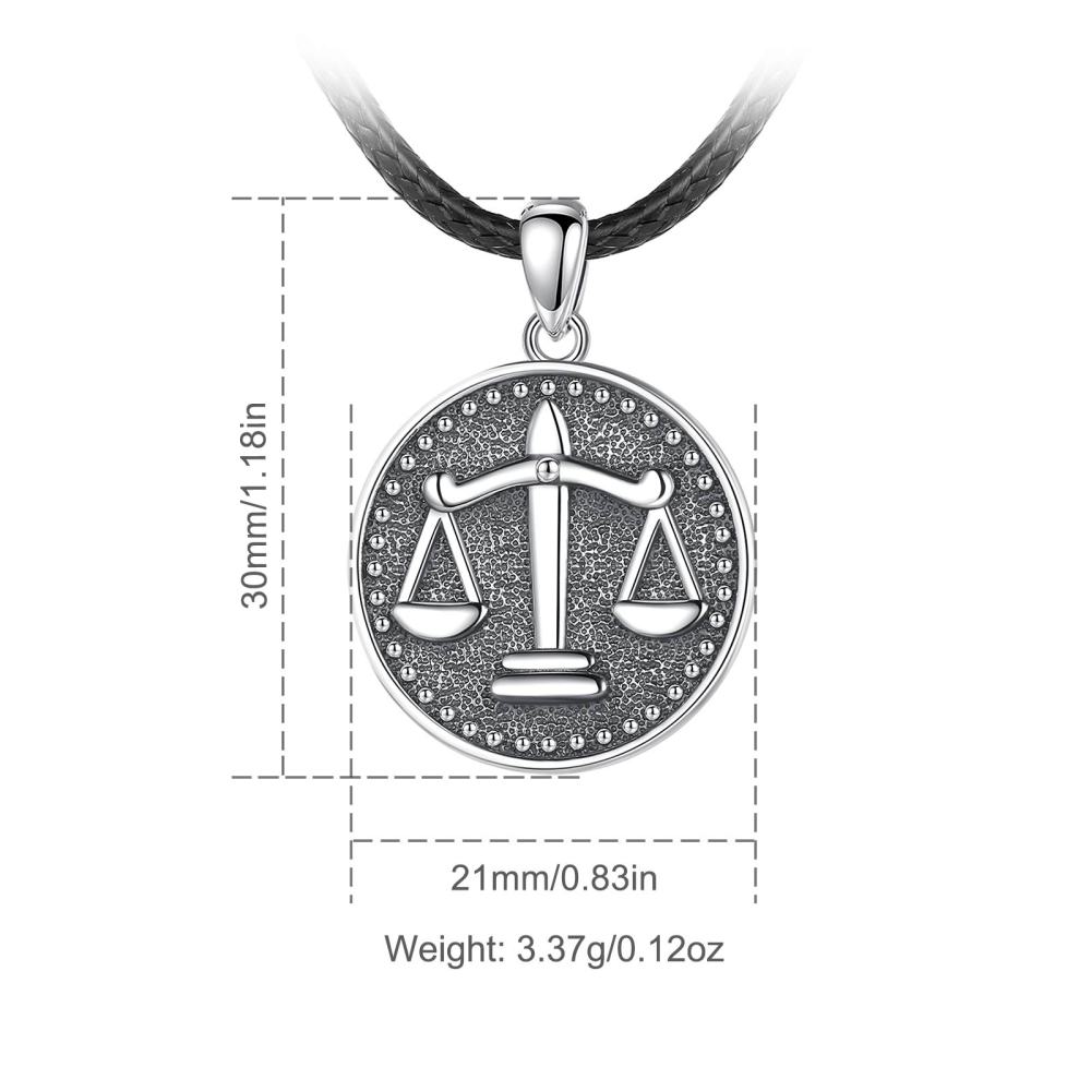 925 Sterling Silver Scale of Justice Pendant Necklace
