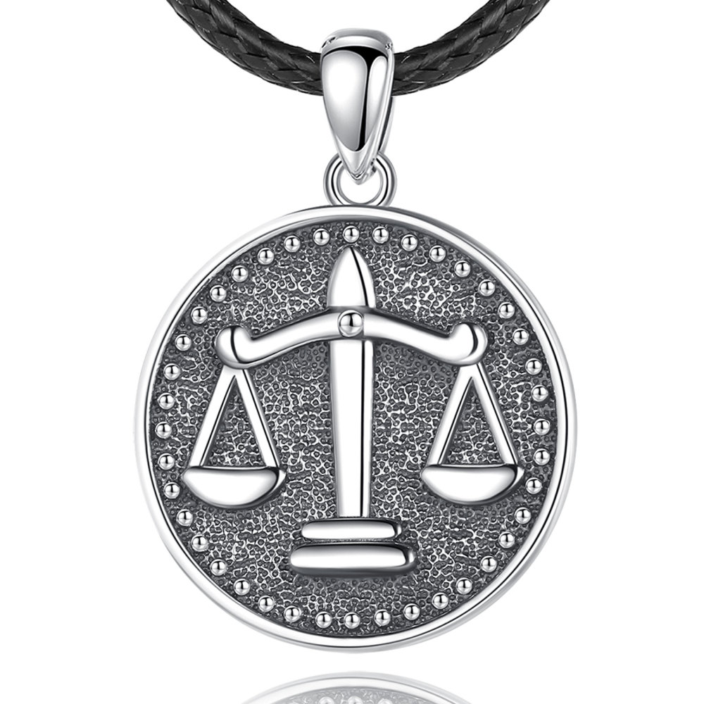 925 Sterling Silver Scale of Justice Pendant Necklace