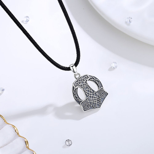 Viking Strength Symbol 925 Sterling Silver Mjolnir Thor's Hammer Pendant