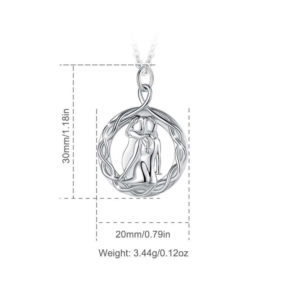 925 Sterling Silver Mother and Daughter Forever Love Pendant