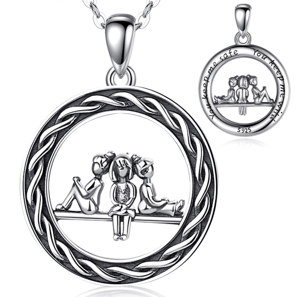 925 Sterling Silver To Infinity and Beyond Soul Sister Pendant Necklace