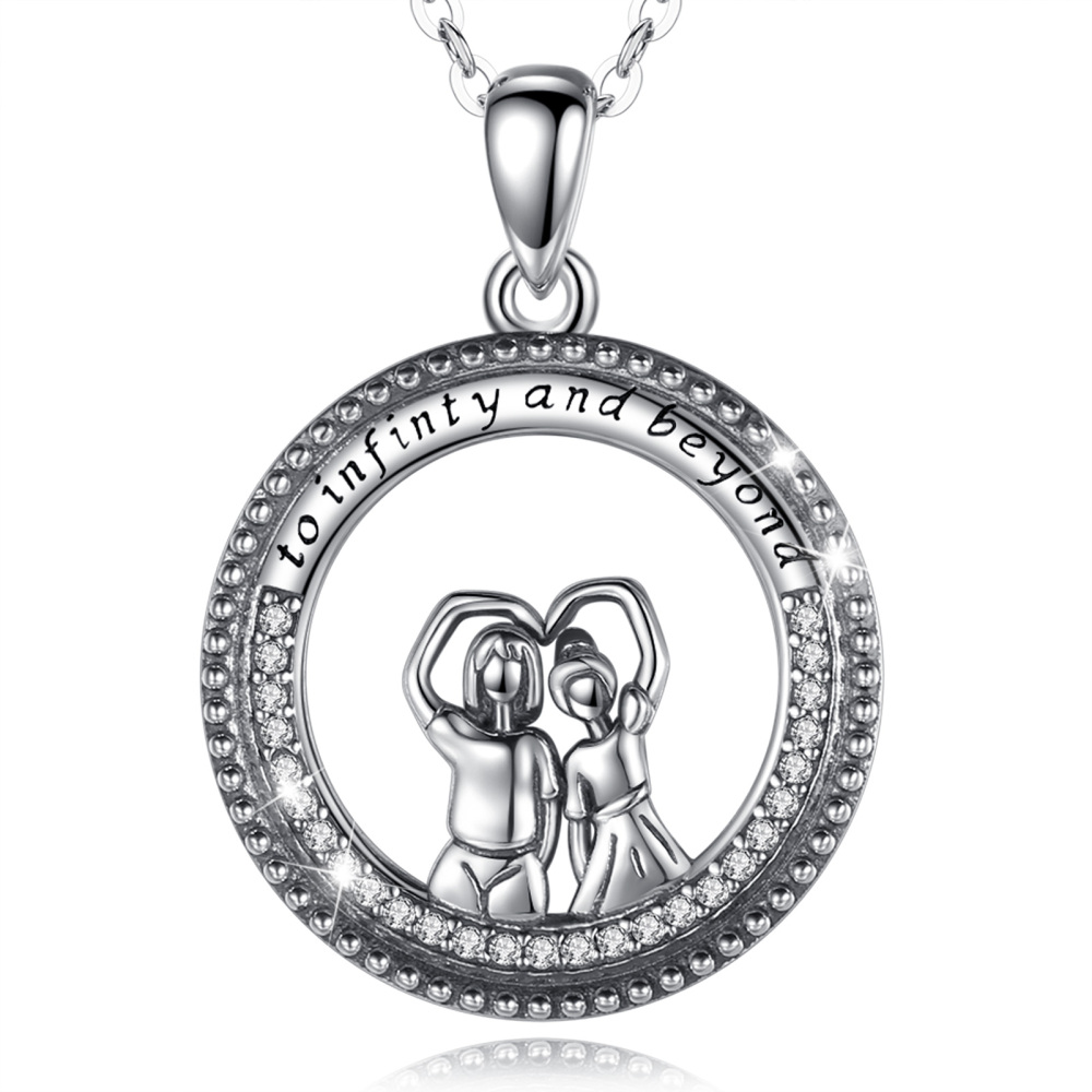 925 Sterling Silver Infinity Sister Necklace – Eternal Bond Pendant