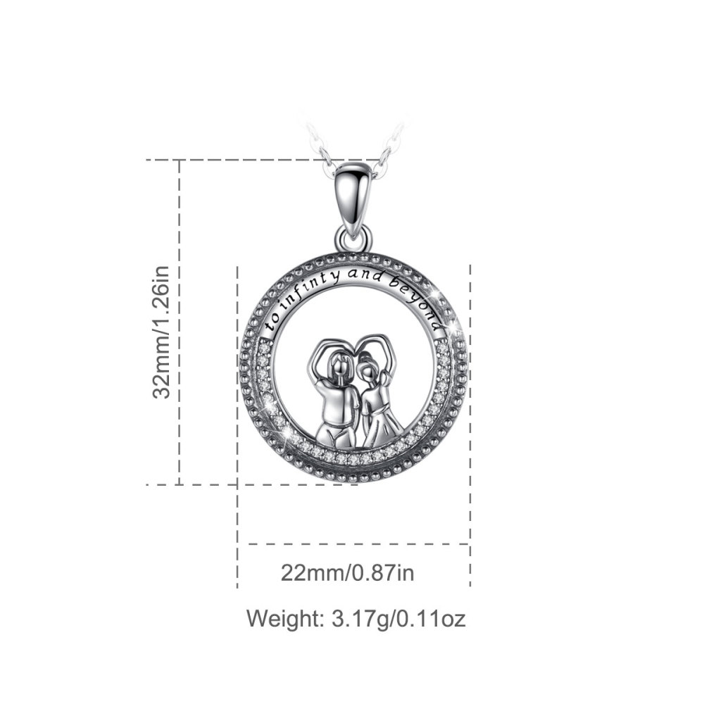 925 Sterling Silver Infinity Sister Necklace – Eternal Bond Pendant