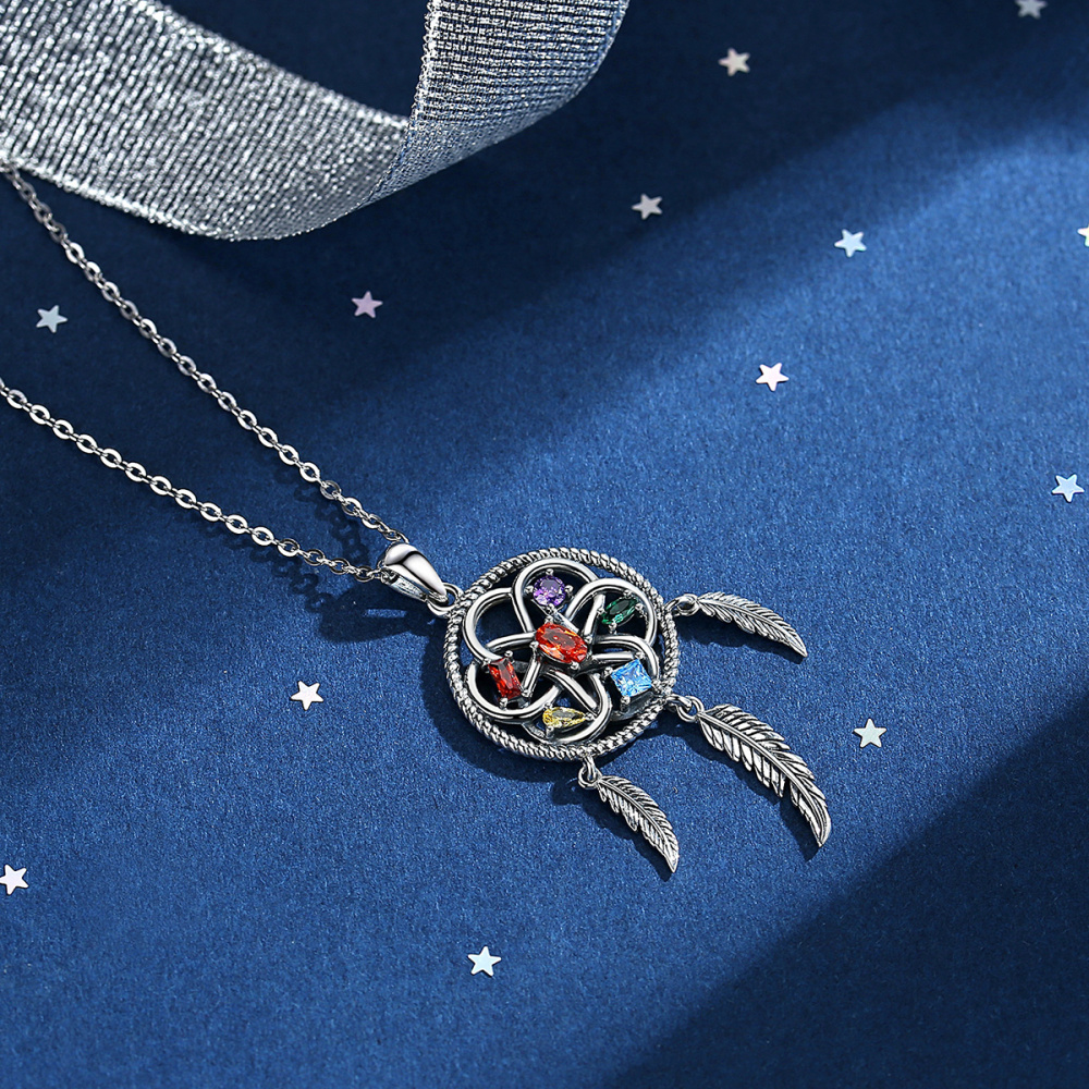Dreamcatcher 925 Sterling Silver Pendant Spiritual Protection Amulet