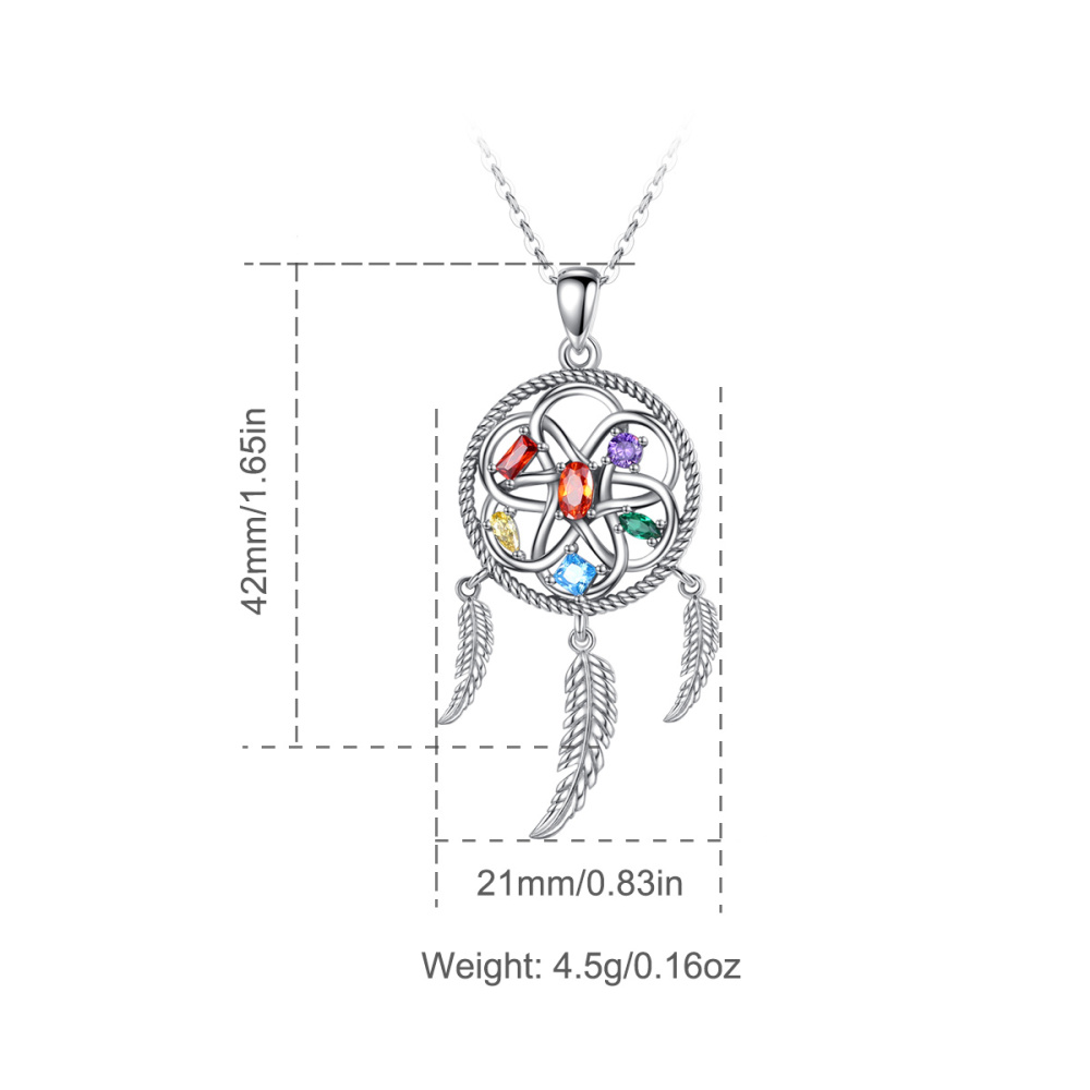 Dreamcatcher 925 Sterling Silver Pendant Spiritual Protection Amulet