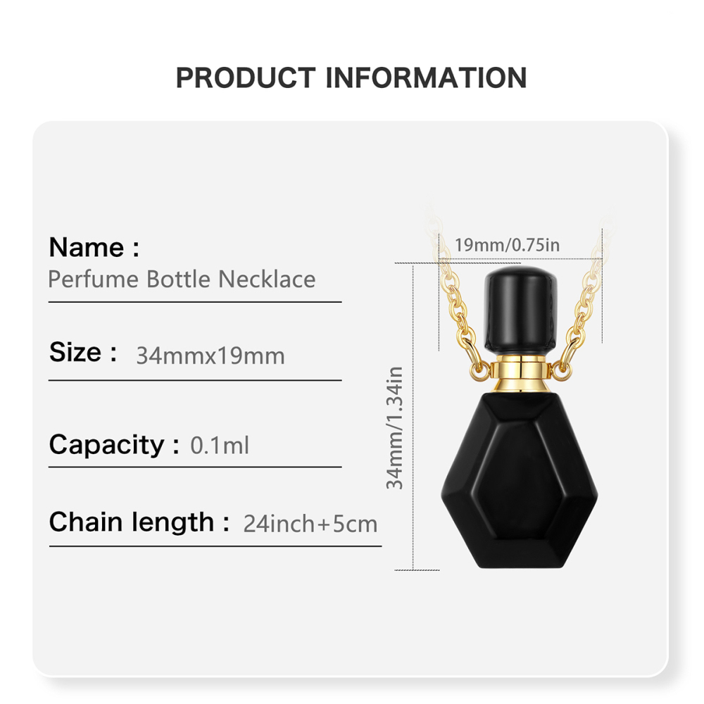 Crystal Energy Obsidian Perfume Bottle Pendant Necklace