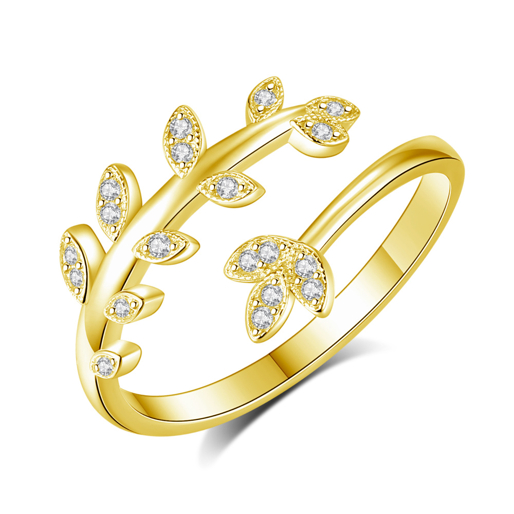 Nature-Inspired 18K Gold Plated Leaf Ring