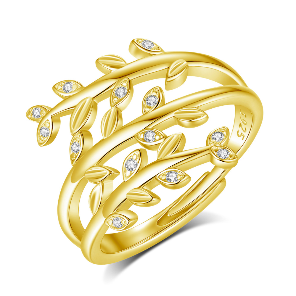 18K Gold Plated Nature's Elegance Leaf Ring