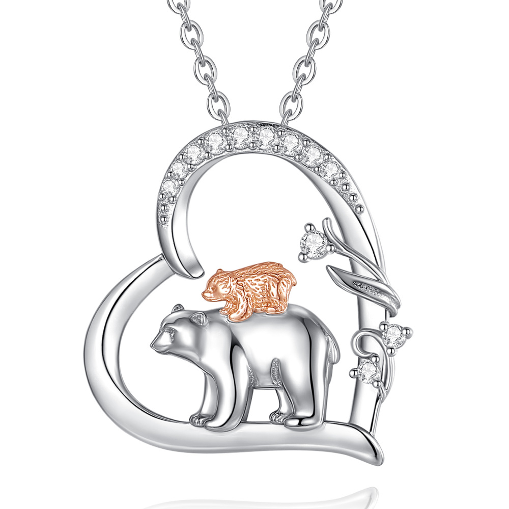 Mother’s Day Gifts 925 Sterling Silver Bear Design Pendant