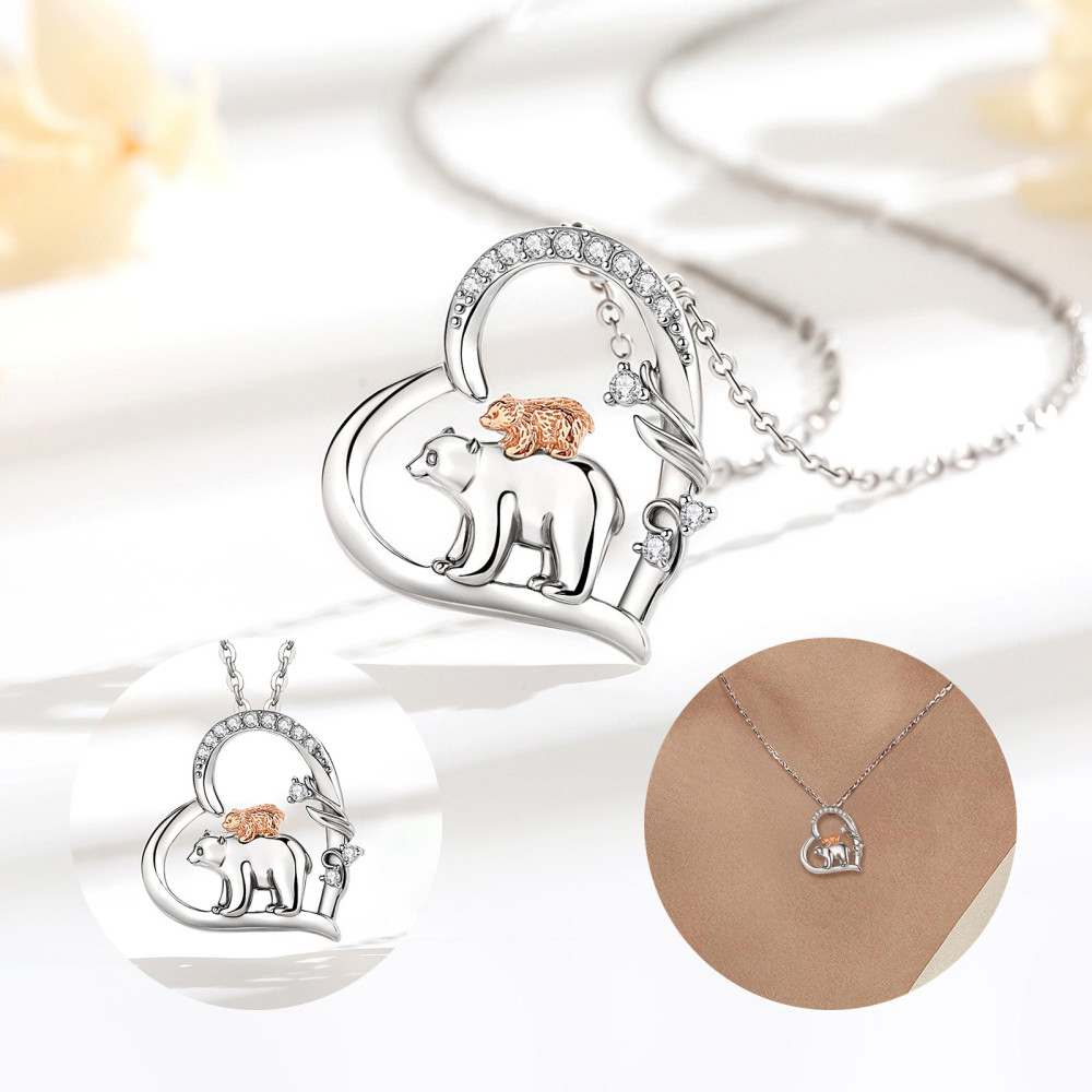 Mother’s Day Gifts 925 Sterling Silver Bear Design Pendant