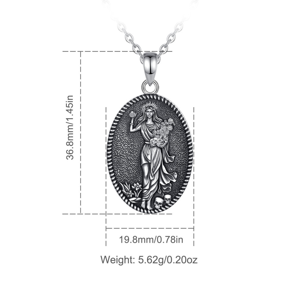925 Sterling Silver Greek Myth Persephone Goddess Pendant