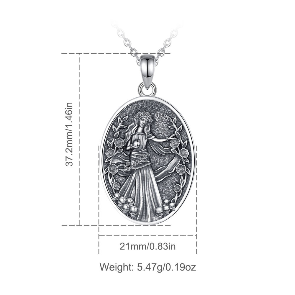 925 Sterling Silver Double-Sided Persephone Goddess Pendant