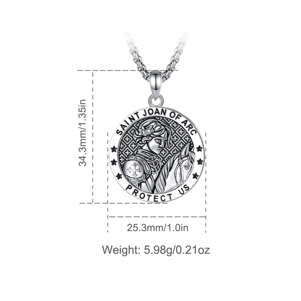 Inspirational Devotional Jewelry St. Joan of Arc Courage Medallion Pendant