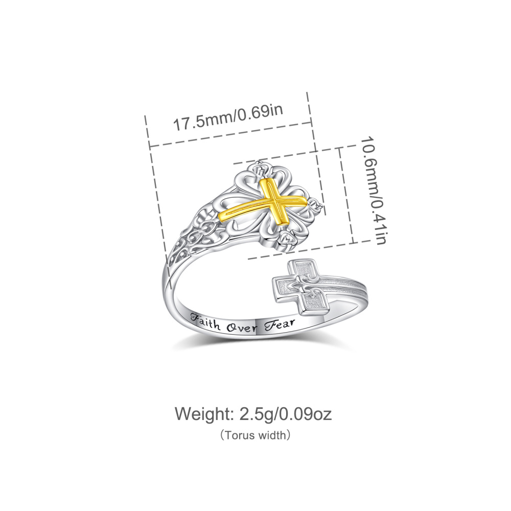925 Sterling Silver Religious Jewelry Cross Faith Rings