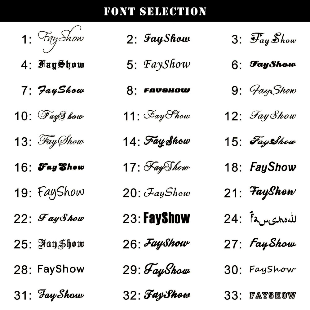 Bespoke Nameplate Lettering Styles