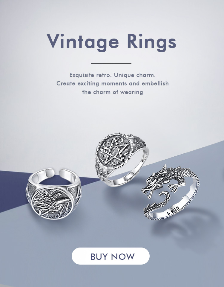 Vintage oxidized rings wholesale